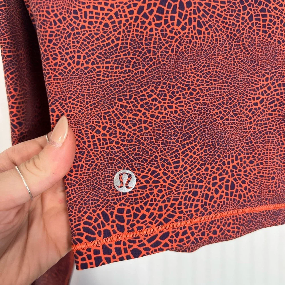 Lululemon Wunder Train Cropped Long Sleeve Shirt - Crackle Glaze Vintage Red